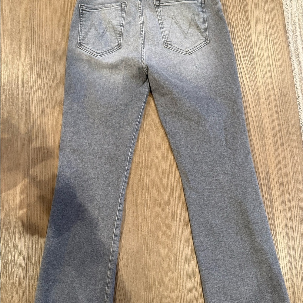 Mother Barely There Gray Jeans